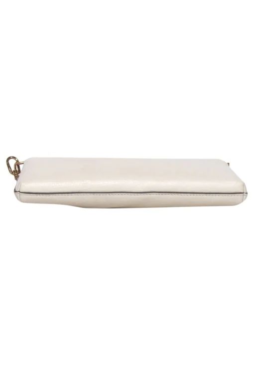 Tory Burch - Cream "Kira" Pebbled Leather Crossbody Bag