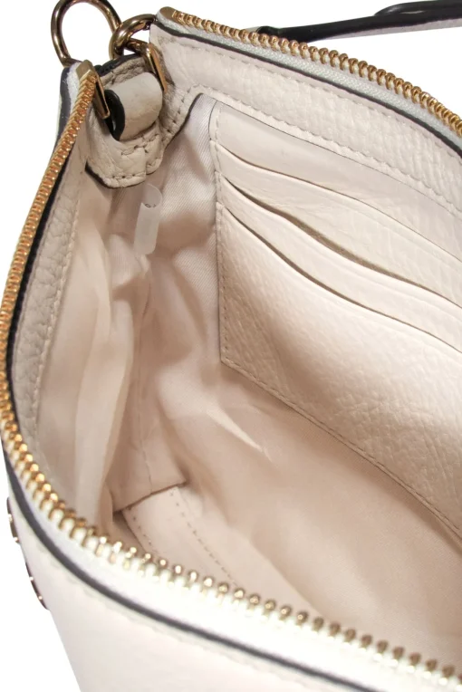 Tory Burch - Cream "Kira" Pebbled Leather Crossbody Bag