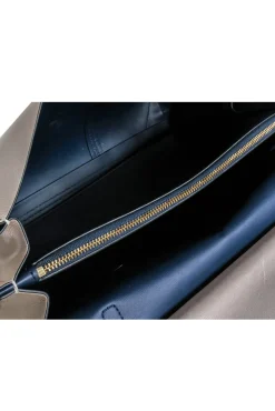 Tory Burch - Cream Leather Magnetic Closure Front Satchel