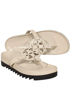 Tory Burch - Cream Patent Leather Thong Sandals Sz 7.5