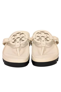 Tory Burch - Cream Patent Leather Thong Sandals Sz 7.5