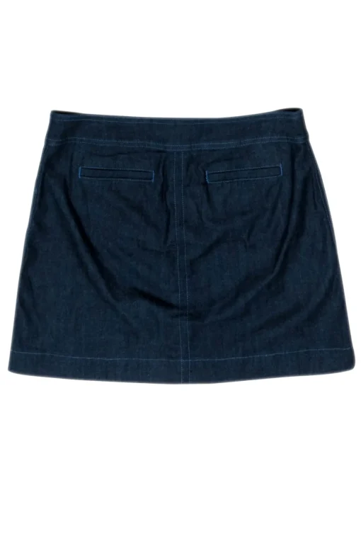 Tory Burch - Dark Wash Chambray Zipper Front Skirt Sz 6