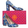 Tory Burch - "Elizabeth" Metallic Floral Brocade Round Toe Pump Sz 8