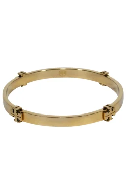 Tory Burch - Gold Bangle w/ Logo Embellishments