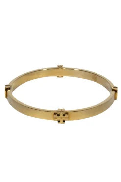 Tory Burch - Gold Bangle w/ Logo Embellishments