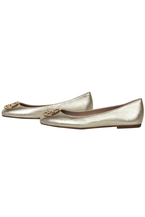 Tory Burch - Gold Leather Logo Toe Flats Sz 6.5