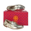 Tory Burch - Gold Metallic Leather Ballet Loafers Sz 9