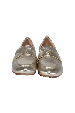 Tory Burch - Gold Metallic Leather Ballet Loafers Sz 9