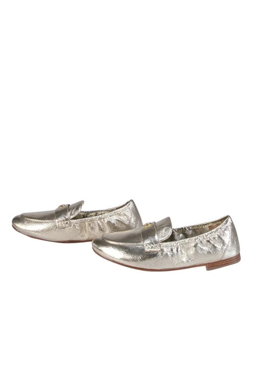 Tory Burch - Gold Metallic Leather Ballet Loafers Sz 9