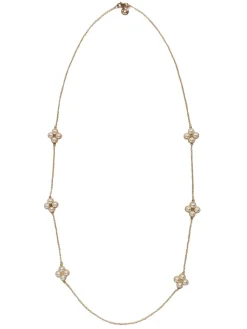 Tory Burch - Gold-Toned Chain & Pearl Clover Rope Necklace