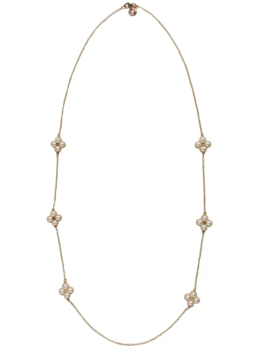 Tory Burch - Gold-Toned Chain & Pearl Clover Rope Necklace