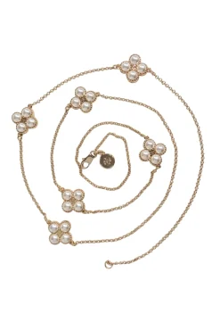 Tory Burch - Gold-Toned Chain & Pearl Clover Rope Necklace