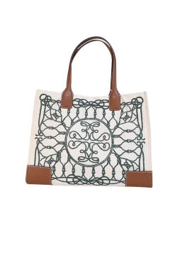 Tory Burch - Ivory & Green Rope Print Tote