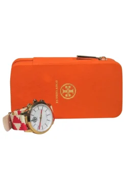Tory Burch - Large Face Golden "ToryTrack" Hybrid Smartwatch w/ Multiple Straps