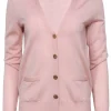 Tory Burch - Light Pink Button-Up Merino Wool Cardigan w/ Logo Buttons Sz S