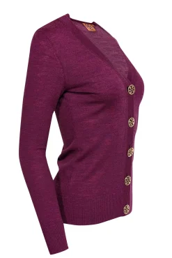 Tory Burch - Magenta & Purple Wool Cardigan Sz XS