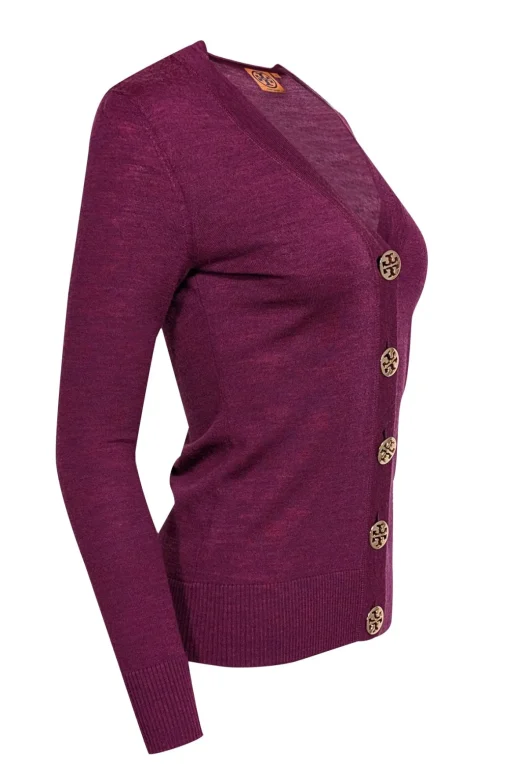 Tory Burch - Magenta & Purple Wool Cardigan Sz XS