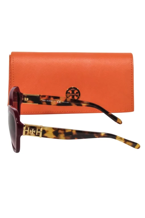 Tory Burch - Maroon Round Large Sunglasses