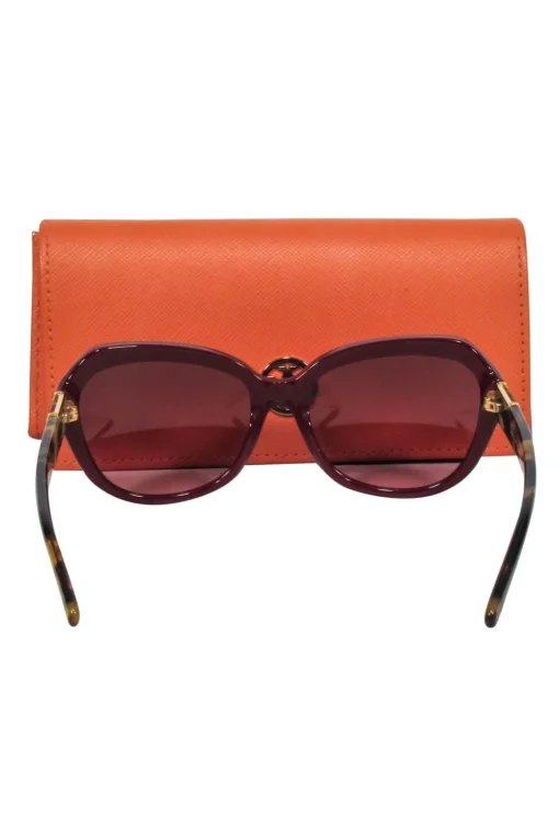 Tory Burch - Maroon Round Large Sunglasses