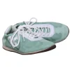 Tory Burch - Mint Suede & Leather “Tory” Sneakers w/ White Leather Trim & Logo Sz 8.5