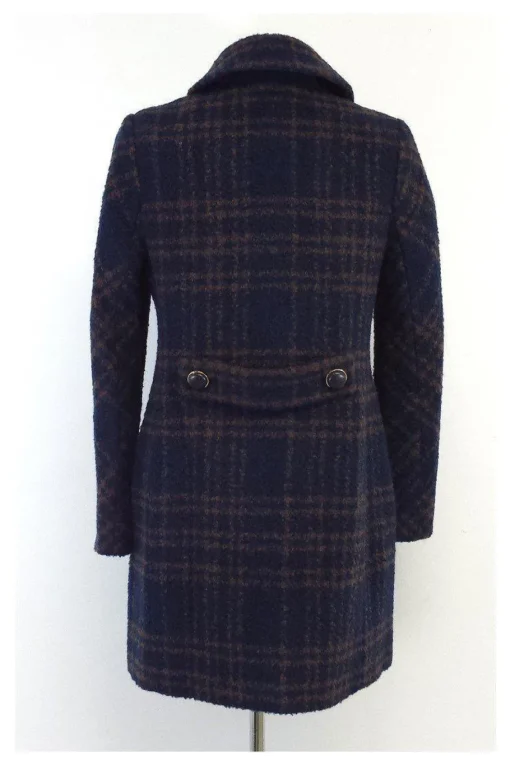 Tory Burch - Navy & Brown Denise Plaid Boucle Coat Sz 2