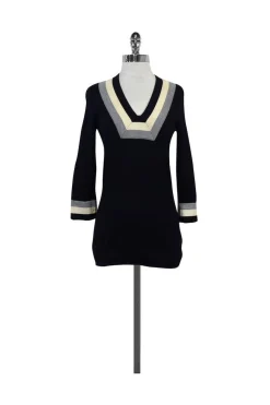 Tory Burch - Navy & Cream Wool Sweater Sz XS