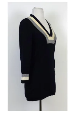 Tory Burch - Navy & Cream Wool Sweater Sz XS