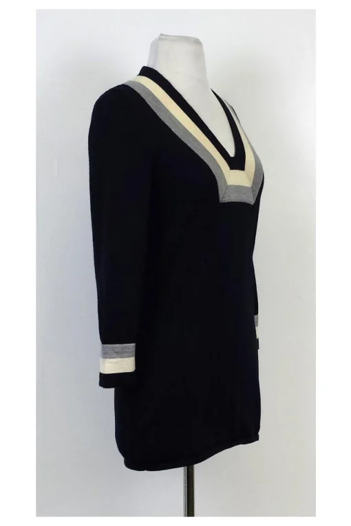 Tory Burch - Navy & Cream Wool Sweater Sz XS