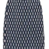 Tory Burch - Navy & White Crochet Pencil Skirt Sz 2