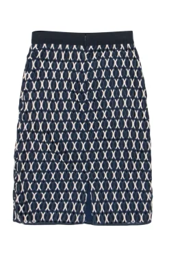 Tory Burch - Navy & White Crochet Pencil Skirt Sz 2