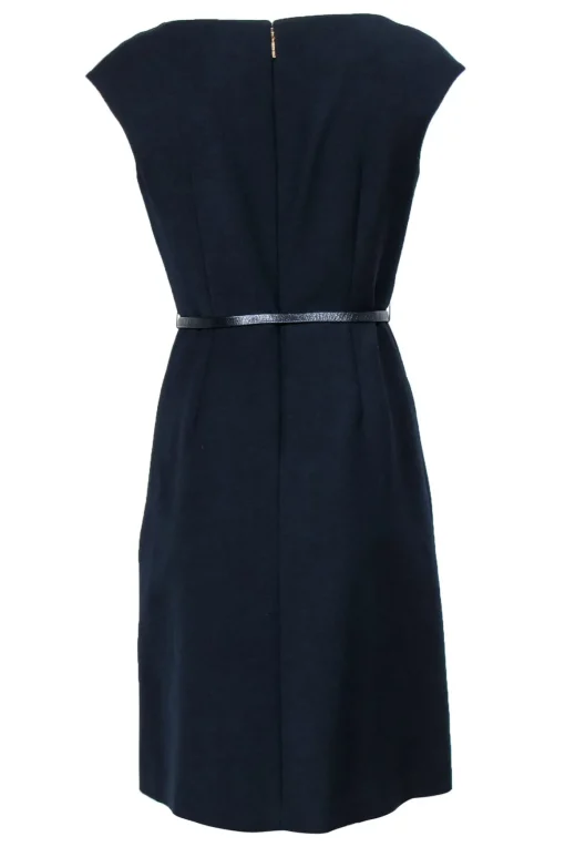 Tory Burch - Navy Belted Boatneck Sheath Dress Sz 6