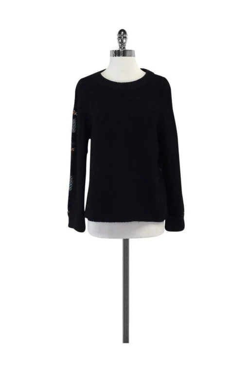 Tory Burch - Navy Metallic Striped Sweater Sz M