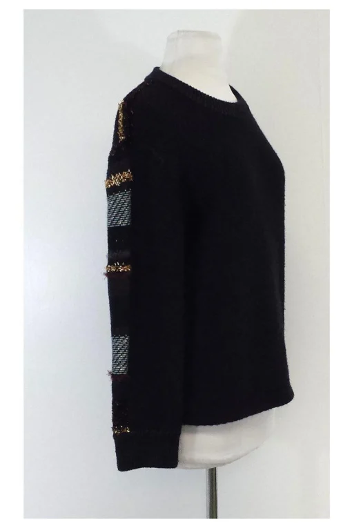 Tory Burch - Navy Metallic Striped Sweater Sz M