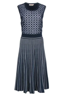 Tory Burch - Navy Sleeveless Lace Upper w/ Ribbed Bottom Sz XL