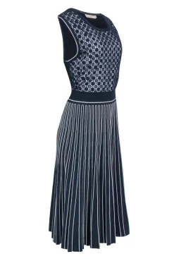 Tory Burch - Navy Sleeveless Lace Upper w/ Ribbed Bottom Sz XL