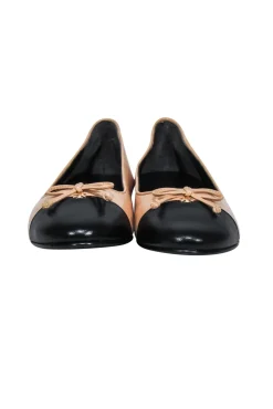 Tory Burch - Nude & Black Leather Ballet Flats Sz 8.5