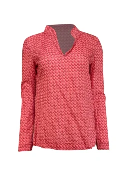 Tory Burch - Pink & Magenta Geometric Print Blouse Sz 2