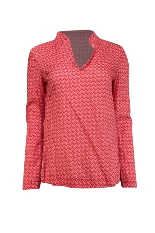 Tory Burch - Pink & Magenta Geometric Print Blouse Sz 2