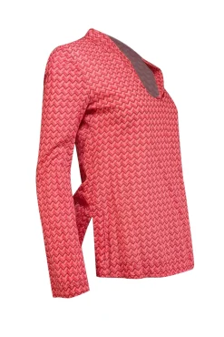Tory Burch - Pink & Magenta Geometric Print Blouse Sz 2