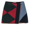 Tory Burch - Red, Green, & Navy Color Block Wool Skirt Sz 2