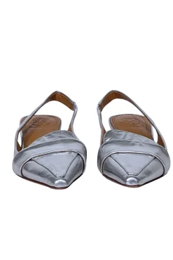 Tory Burch - Silver Metallic Slingback Low Pumps Sz 5.5