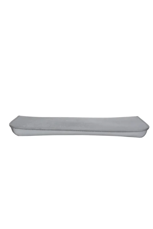 Tory Burch - Silver Textured Leather Clasped Clutch