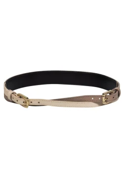 Tory Burch - Tan, Beige & Light Brown Colorblocked Double Buckle Belt Sz XXS