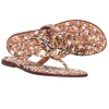 Tory Burch - Tan Cork w/ Navy & Pink Paint Splatter Thong Sandals Sz 7
