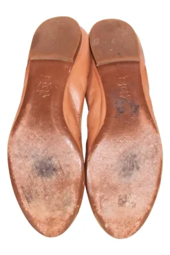 Tory Burch - Tan Leather Cap Toe Ballet Flats Sz 9
