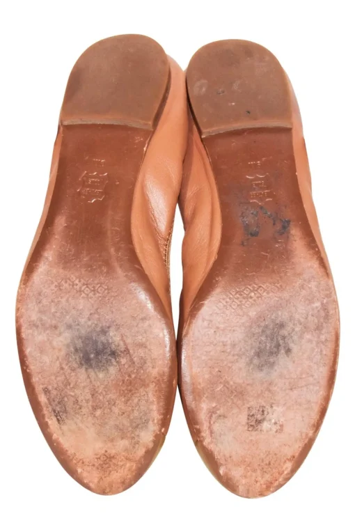 Tory Burch - Tan Leather Cap Toe Ballet Flats Sz 9