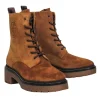 Tory Burch - Tan Suede Lace-Up Combat Boots w/ Embossed Logo Sz 7
