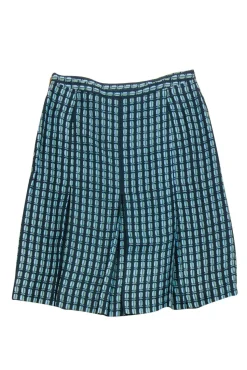 Tory Burch - Teal Geo Pattern Skirt Sz 10