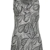 Tory Burch - White & Black Dotted Leaf Print Silk Top Sz 6