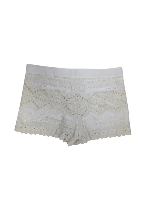 Tory Burch - White & Cream Embroidered Lace Shorts Sz 2